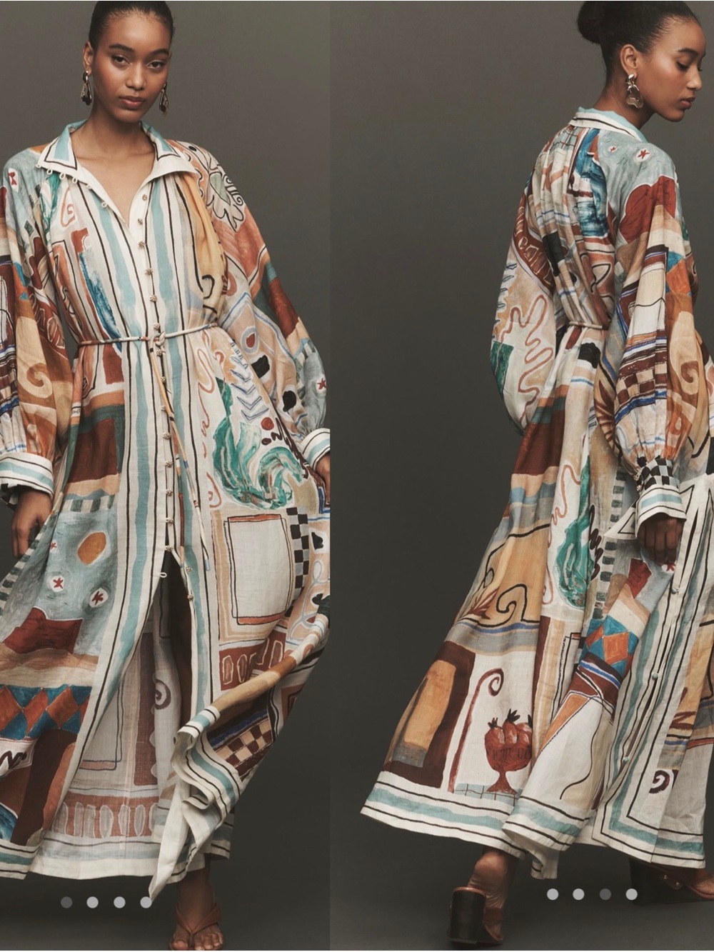 Alemais Michelle Long Sleeve Linen Shirtdress